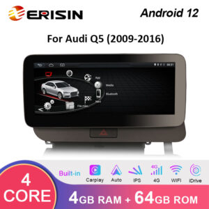 Erisin ES3675QH 10.25″ Android 12 Audi Q5 High Configuration Car Stereo Radio GPS SatNav WiFi 4G LTE Wireless Carplay Au