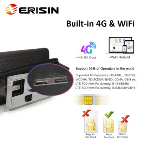 Erisin ES3675QH 10.25″ Android 12 Audi Q5 High Configuration Car Stereo Radio GPS SatNav WiFi 4G LTE Wireless Carplay Au