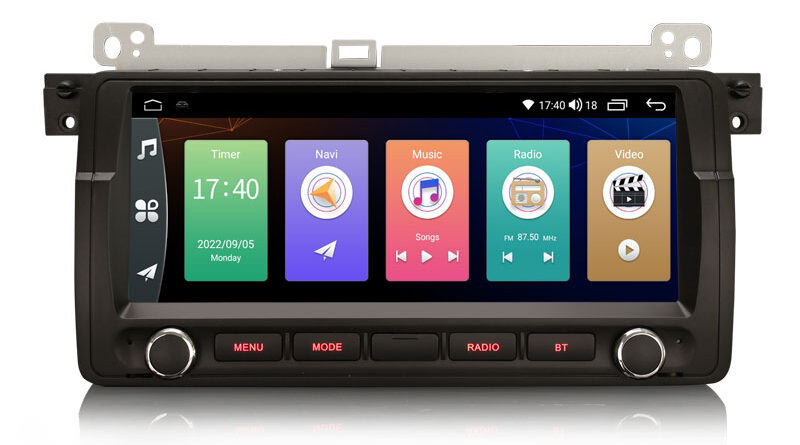 ES4146B 8.8″ Octa-Core Android 14.0 Auto Multimedia System For BMW E46 MG ZT CarPlay & Auto GPS TPMS RDS 4G LTE SIM Slot