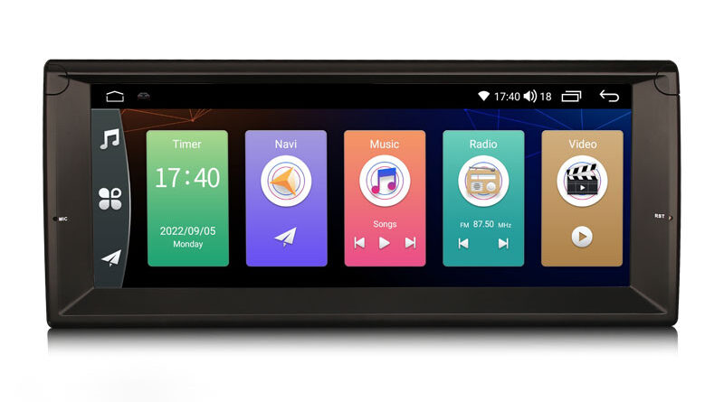 ES4139B 10.25″ Android 14.0 Car Stereo GPS For BMW 5 Series E39 M5 DSP Wireless Apple CarPlay and Android Auto 4G SIM Sl