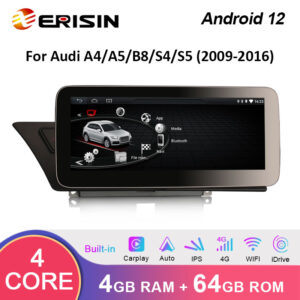 Erisin ES3674AH 10.25″ Android 12.0 Car Stereo GPS Radio For Audi A4/A5/B8/S4/S5 High Configuration Wireless Carplay Aut