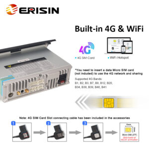 Erisin ES8874F 7″ Android 14.0 Car Stereo For FIAT DUCATO CITROEN JUMPER PEUGEOT BOXER GPS Navi Wireless Carplay Auto Ra