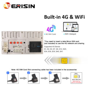 Erisin ES8548V 7″ DSP Android 16.0 Car Stereo CarPlay & Auto GPS 4G DAB+ for VW Golf Passat Tiguan Polo Eos Seat Skoda S