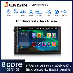 Erisin ES8549U 7" Universal 2 Din / NISSAN Android 13.0 Car Stereo DSP CarPlay & Auto GPS TPMS DAB+ 4G Radio 64G