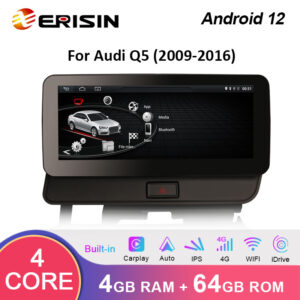 Erisin ES3675R Right-Hand-Drive Wireless Carplay Android 12 Car Stereo GPS SatNav For Audi Q5 WiFi 4G SIM TPMS DVR DAB+ 