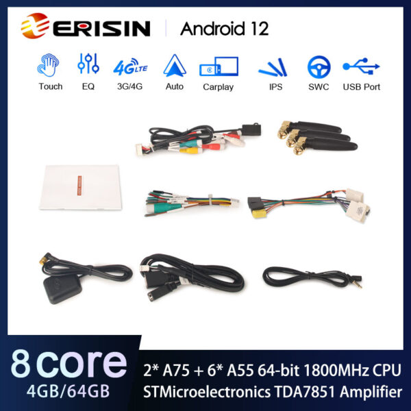 Erisin ES8529D 8 A007 Android 12.0 Car Radio For Renault Dacia Duster  Logan Sandero Dokker DSP CarPlay & Auto GPS TPMS DAB+ 4G SIM IPS BT5.0 -  Erisinworldwide