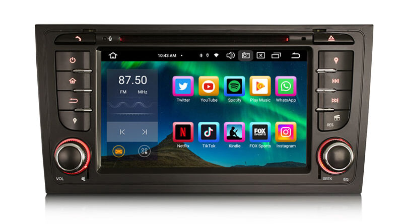 Erisin ES8506A IPS Android 16 DAB+ Autoradio GPS Wireless CarPlay Car DVD SWC DTV DSP For Audi A6 S6 RS6 Audi Allroad St
