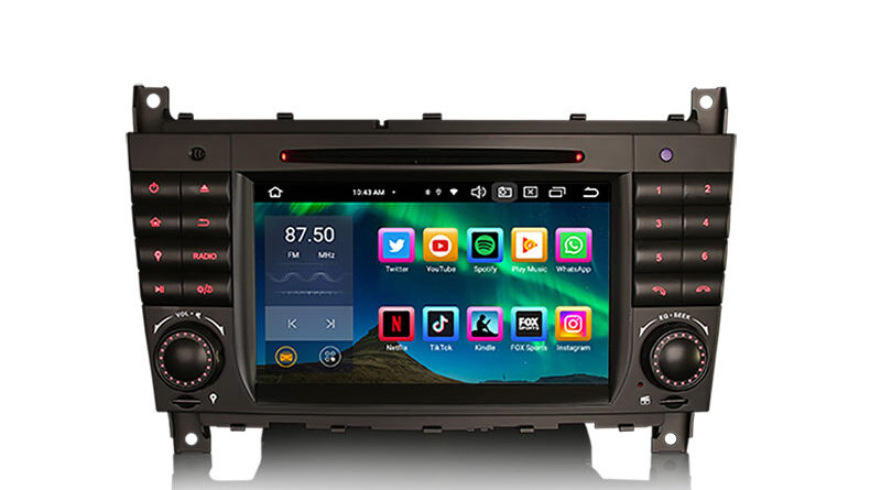 Erisin ES8569C 7″ DSP Android 16.0 Car Stereo DVD CarPlay & Auto GPS 4G DAB+ For Mercedes Benz C-Class CLC W203 CLK W209