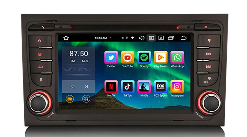 Erisin ES8578A 7″ Android 16.0 Car DVD Stereo For Audi A4 DSP CarPlay & Auto 4G LTE Slot IPS BT5.0 TDA7851 GPS