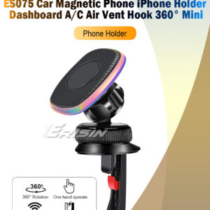 Erisin ES075 Car Magnetic Phone Holder Dashboard A/C Air Vent Hook 360° For Samsung iPhone Android Phones