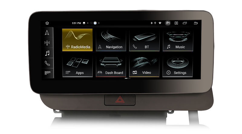 ES3875HL 10.25 Android 14.0 Car Stereo Screen Upgrade For Audi Q5 (2009-2016) High Configuration 4G LTE Slot Dual WiFi C