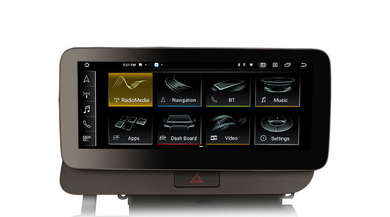 ES3875QR Right-Hand-Drive Android 14 Car Stereo Screen Upgrade For Audi Q5 (2009-2016) low Configuration 4G LTE Slot Dua