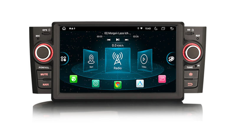 ES8923L 7″ IPS Screen Android 14.0 Car Stereo GPS SatNav Radio Fiat Punto Linea DSP 4G LTE Wireless CarPlay Auto Bluetoo