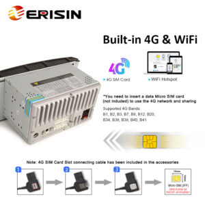 Erisin ES8807A For Toyota Avensis T25 2003 – 2008 Android 14 Car Radio Multimedia Player Video Carplay AUTO 5G/4G WIFI G