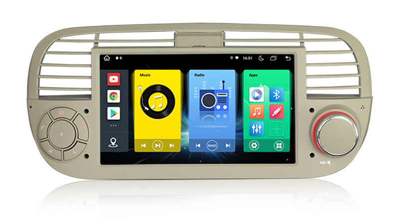Erisin ES8905FW 7″ Android 14.0 Autoradio Car GPS For Fiat 500/500C/500S 500E Bluetooth 4G WiFi Wireless CarPlay Auto St