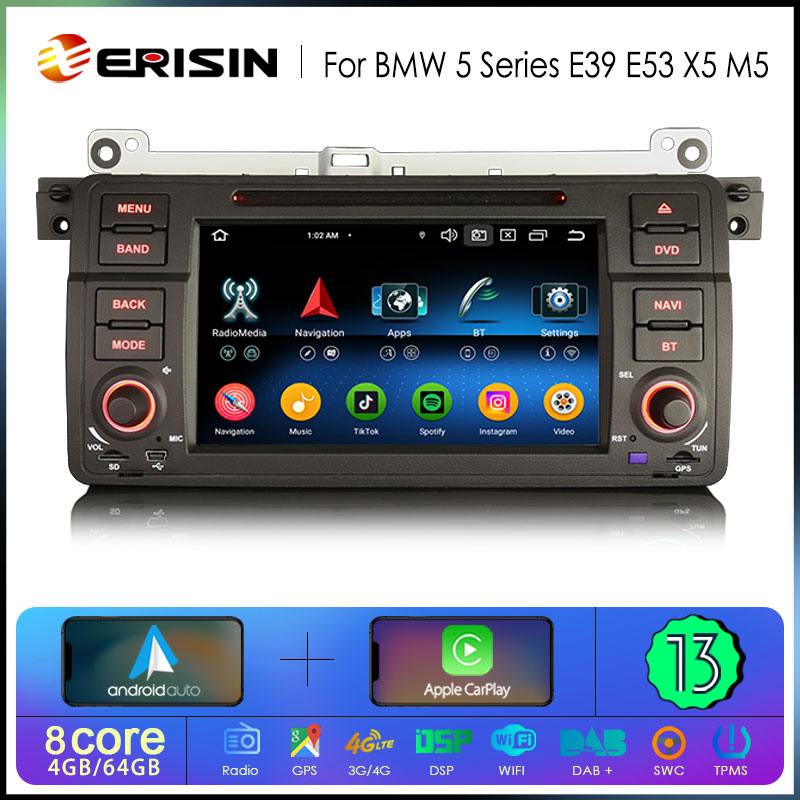 7 pouces Android 12.0 Radio de navigation GPS pour 1998-2006 BMW Série 3 E46  M3