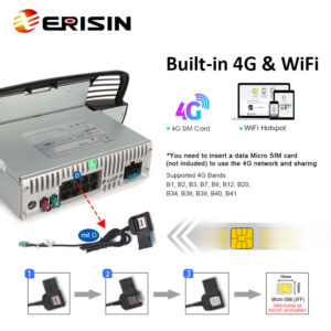 Erisin ES8905FB 7″ Android 14.0 Car GPS Stereo For Fiat 500/500C/500S 500E Wireless CarPlay Auto Radio Bluetooth 4G SIM