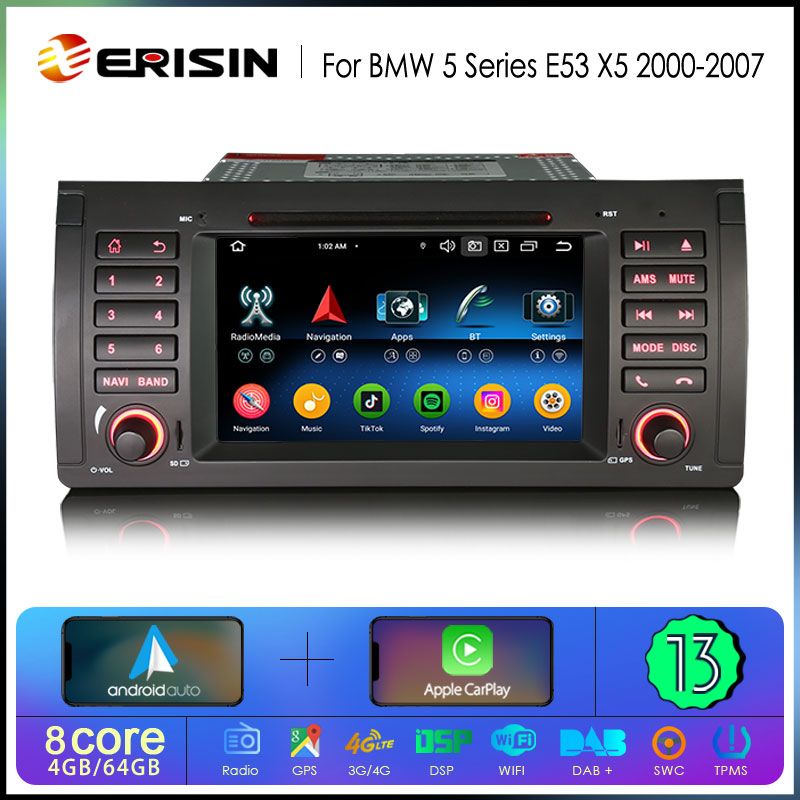 4G Autoradio Android 12 pour BMW E46 M3 1998-2006, 2Din, WIFI, GPS,  CarPlay, DSP