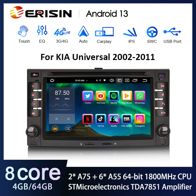 Erisin ES8532K Android 13.0 Car Multimedia Player For KIA SORENTO RONDO ...