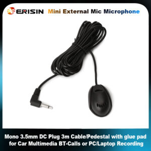 Erisin ES009 Mini Extemal Microphone 3.5mm DC Plug with Clip For Car Multimedia BT-Calls or PC/Laptop Recording