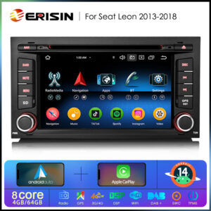 Erisin ES6732S 1Din Android 14.0 Car DVD GPS For Seat Leon Stereo DSP CarPlay & Auto Radio TPMS DAB+ 4G LTE Bluetooth 5.0