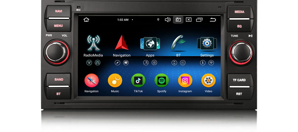 Erisin ES5766FB Android 14 Car Stereo GPS SatNav For FORD S/C-Max Focus II Galaxy Kuga Fiesta Transit Connect CarPlay Au