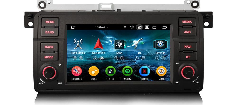Erisin ES5746B IPS Screen Android 14 Car Stereo GPS SatNav For BMW 3er/M3 E46 Rover 75 MG ZT DSP 4G WiFi Wireless CarPla