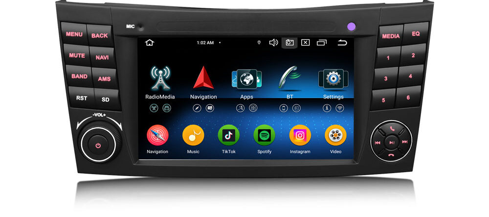 Erisin ES5781E Android 14 Car Multimedia Player For Mercedes Benz CLS Class W219 E-Class W211 Stereo GPS SatNav CarPlay