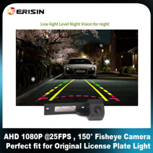 Erisin ES571 AHD 1080P Reversing Camera Integrated in Number Plate Light License Rear View Backup Camera for VW/Seat/Sko