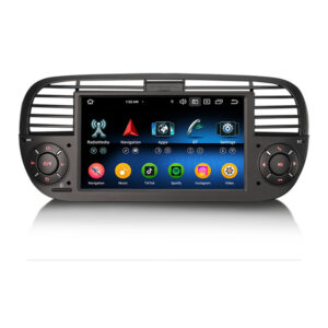 Erisin ES6750FBN Android 14 Car Stereo for Fiat 500/500C/500S 2008-2015 and 500E 2013-2015 DPS WiFi CarPlay Auto GPS 4G 