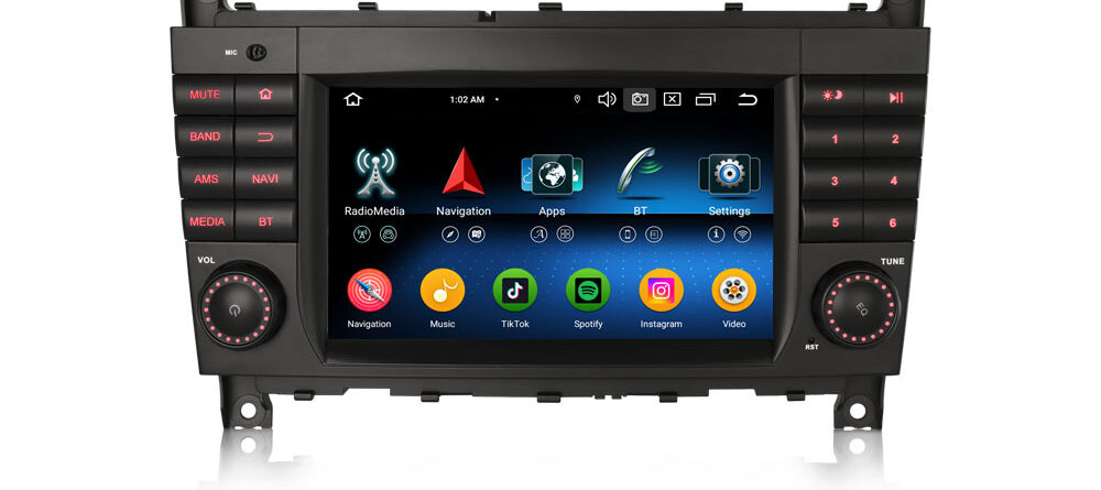 Erisin ES5769CN Android 14 Car Stereo For Mercedes Benz C-Class W203 CLC W203 G-Class W463 CarPlay Auto 4G WiFi DSP GPS