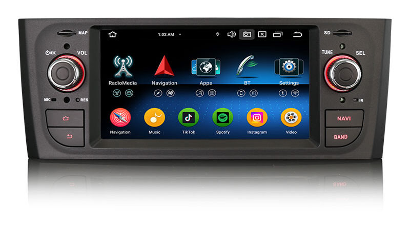 Erisin ES6723LN Android 14 Car Stereo for Fiat Grande Punto Linea DSP IPS Screen WiFi CarPlay Auto GPS Navigation 4G BT