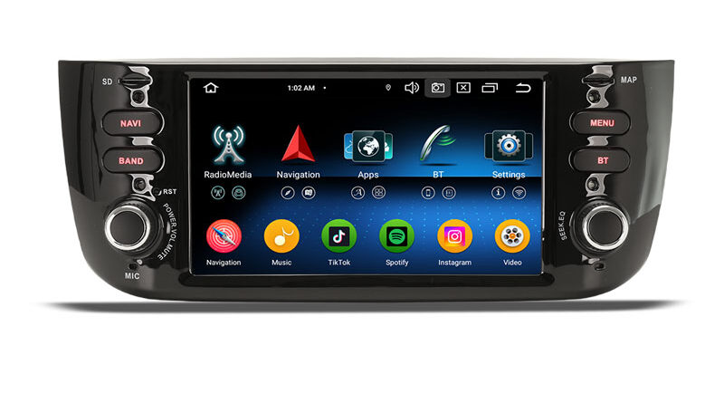 Erisin ES6761PN Android 14 Car Multimedia CarPlay Auto GPS For Fiat Grande Punto 2012-2016 Linea 2012-2016 Radio Stereo