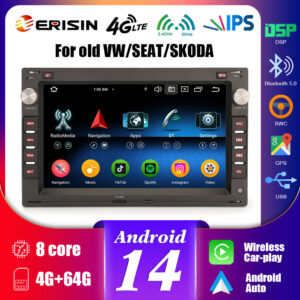 Erisin ES5709VBN Android 14.0 Car Stereo For VW Bora SKODA Superb SEAT Car Multimedia Player CarPlay Auto 4G WiFi DSP GP