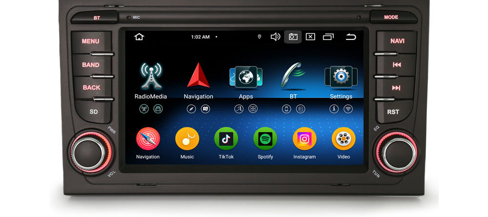 Erisin ES5774AN Android 14 Car Stereo For AUDI A4 (2002-2007) S4 GPS System RS4 8E 8F B9 B7 RNS-E SEAT EXEO CarPlay Auto