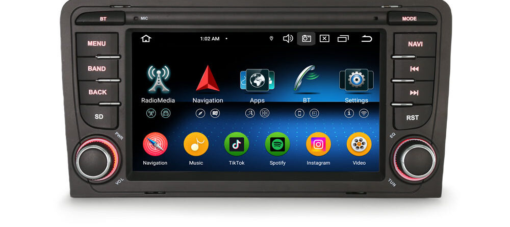 Erisin ES5773AN Android 14 Car Multimedia For AUDI A3 (2003-2011) S3 RS3 RNSE-PU Stereo GPS SatNav CarPlay Auto Radio DS