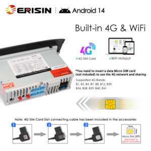 Erisin ES6737D Android 14.0 Car Stereo GPS For Fiat Doblo (263) 2010-2014 Combo Tour (D) 2011-2018 Wireless CarPlay Auto