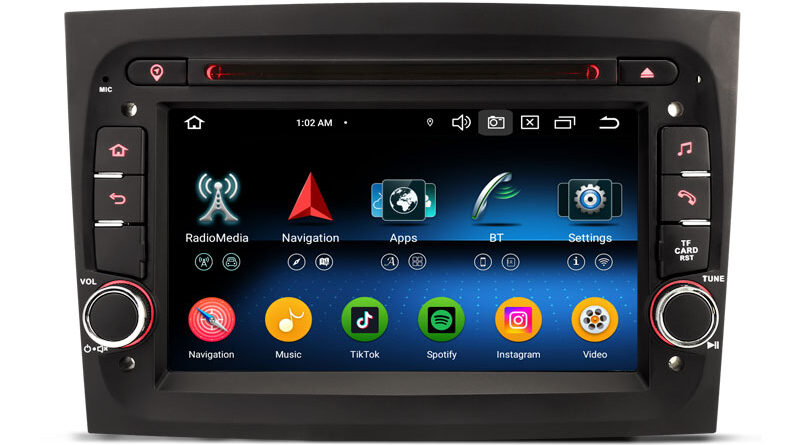 Erisin ES6747D 7″ IPS Screen 8 Core Android 14.0 Car DVD Player GPS 4G LTE DPS Wireless CarPlay Auto Radio For Fiat Dobl