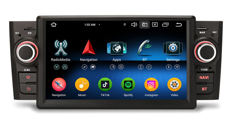 Erisin ES6724L 7″ Android 14.0 Car Stereo for Fiat Linea Grande Punto CarPlay Auto GPS Navigation 4G BT DSP IPS Screen W