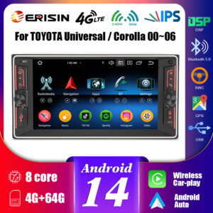 Erisin ES5712C Android 14 Car Multimedia Player For Toyota RAV4 Corolla Stereo GPS SatNav CarPlay Auto Radio DSP 4G WiFi