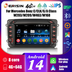 Erisin ES5763CN Android 14 Car Stereo GPS SatNav For Mercedes Benz C-Class W203 Viano Vito W639 G-Class W463 A-Class W16