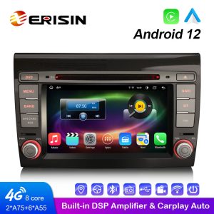 Erisin ES8671F Octa-Core Android 12.0 Car DVD Player GPS For FIAT BRAVO Wireless CarPlay & Auto 4G WiFi DSP Stereo DTV TPMS