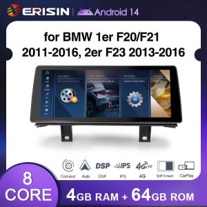 Erisin ES3920NL IPS Android 14.0 Car Multimedia Player Screen Upgrade For BMW F20/F21 F22/F23 Coupe/Cabrio/Convertible GPS WiFi 4G BT CarPlay