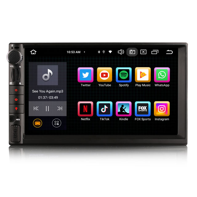 Erisin Autoradio 2 Din Android 14 – 8 Core, 8GB RAM + 128GB ROM, Qualcomm Snapdragon 460, GPS Navigatore, Wireless CarPlay E Android Auto, Bluetooth 5.1, WiFi, 4G, DSP - 5