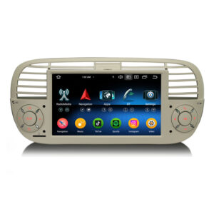 Erisin ES6650FW Android 14 Snapdragon 460 Car Stereo for Fiat 500/500C/500S 2008-2015 and 500E Wireless CarPlay Android Auto DSP Hi-Fi 4G LTE GPS Navi