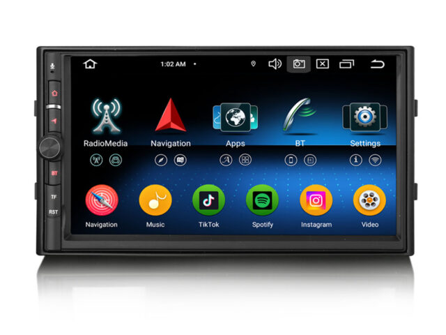 Erisin ES5536U Android 14.0 Universal 2 Din / Nissan Car Multimedia Stereo GPS Navigation CarPlay Auto Radio WiFi OPS DSP 4G LTE BT5.0