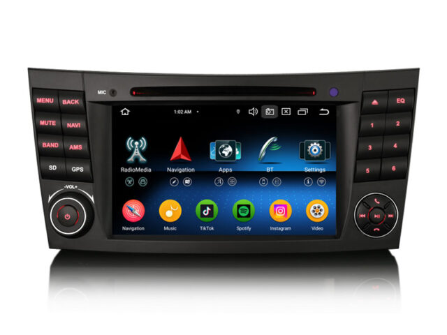 Erisin ES6581E Android 14 Car Radio Bluetooth GPS Navigation For Mercedes Benz E-Class W211 CLS Class W219 Auto DVD Player WiFi DSP IPS Canbus