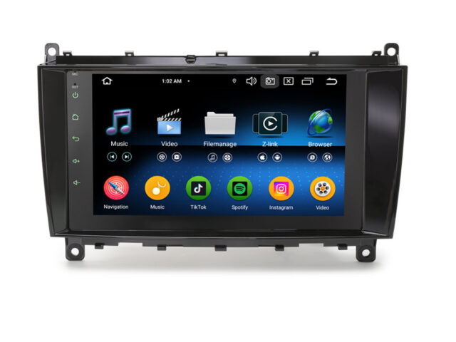 Erisin ES5584C Android 14 Autoradio Bluetooth GPS Navi For Mercedes Benz CLK-Class C209/A209 2005-2009 Car Stereo WiFi DSP IPS Canbus CarPlay