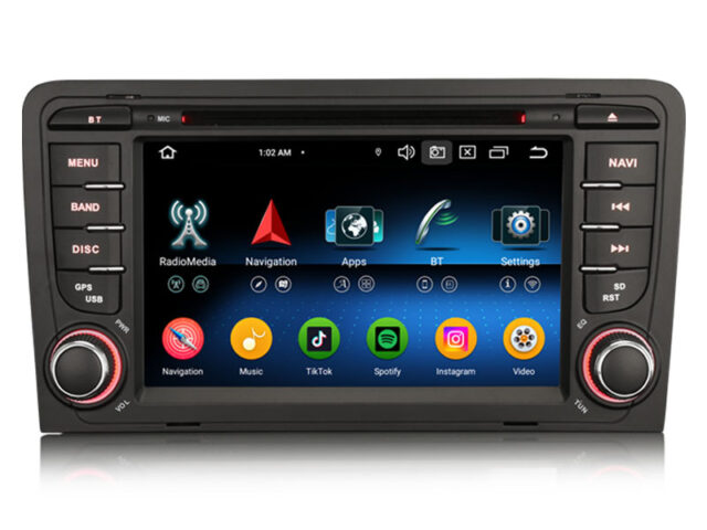 Erisin ES6573A Android 14 Autoradio Bluetooth 5.1 GPS Navi For AUDI A3 (2003-2011) S3 RS3 RNSE-PU Car Stereo DVD WiFi DSP IPS Canbus CarPlay