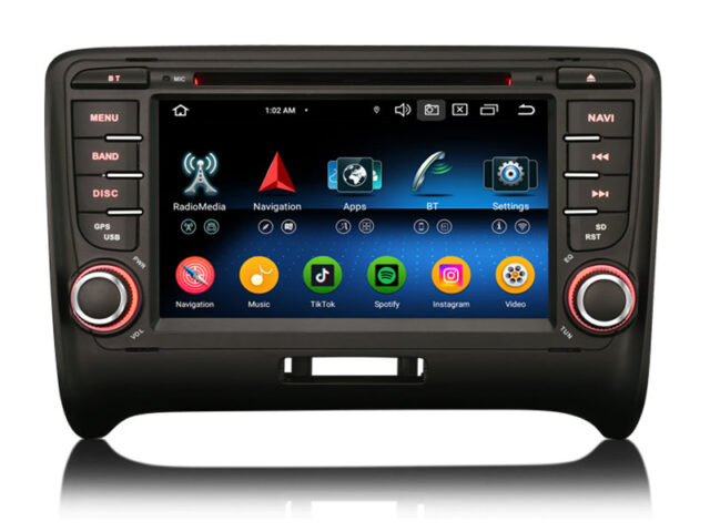 Erisin ES6577A Android 14 Autoradio Bluetooth GPS Navi For AUDI TT MK2 (2006-2014) Car Stereo DVD WiFi DSP IPS Canbus CarPlay Android AUTO